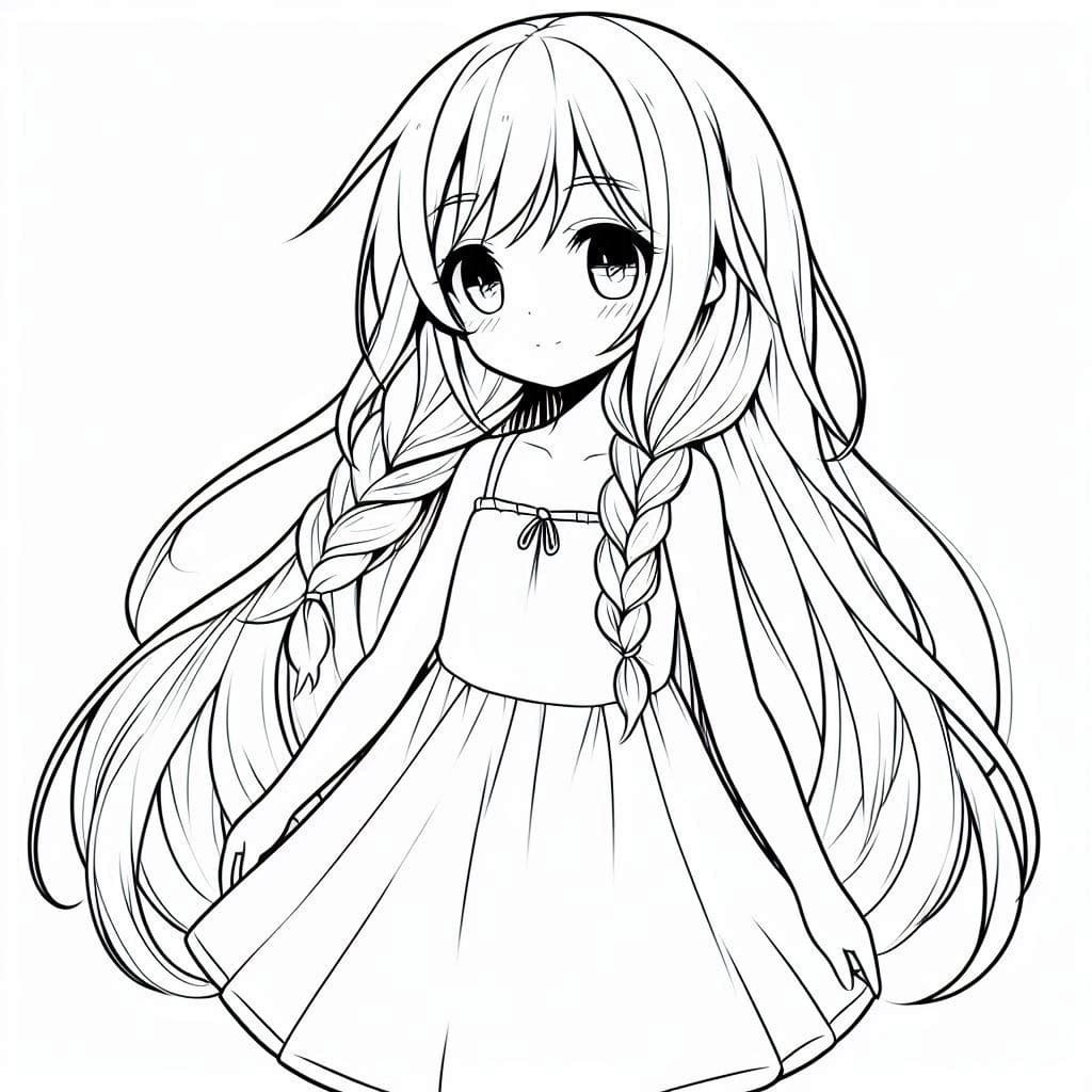 Pretty Long Hair Anime Girl