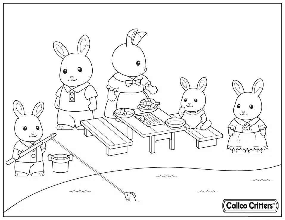 Printable Calico Critters coloring page