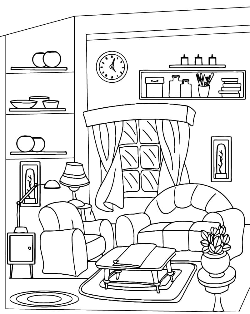 Printable Cozy Living Room