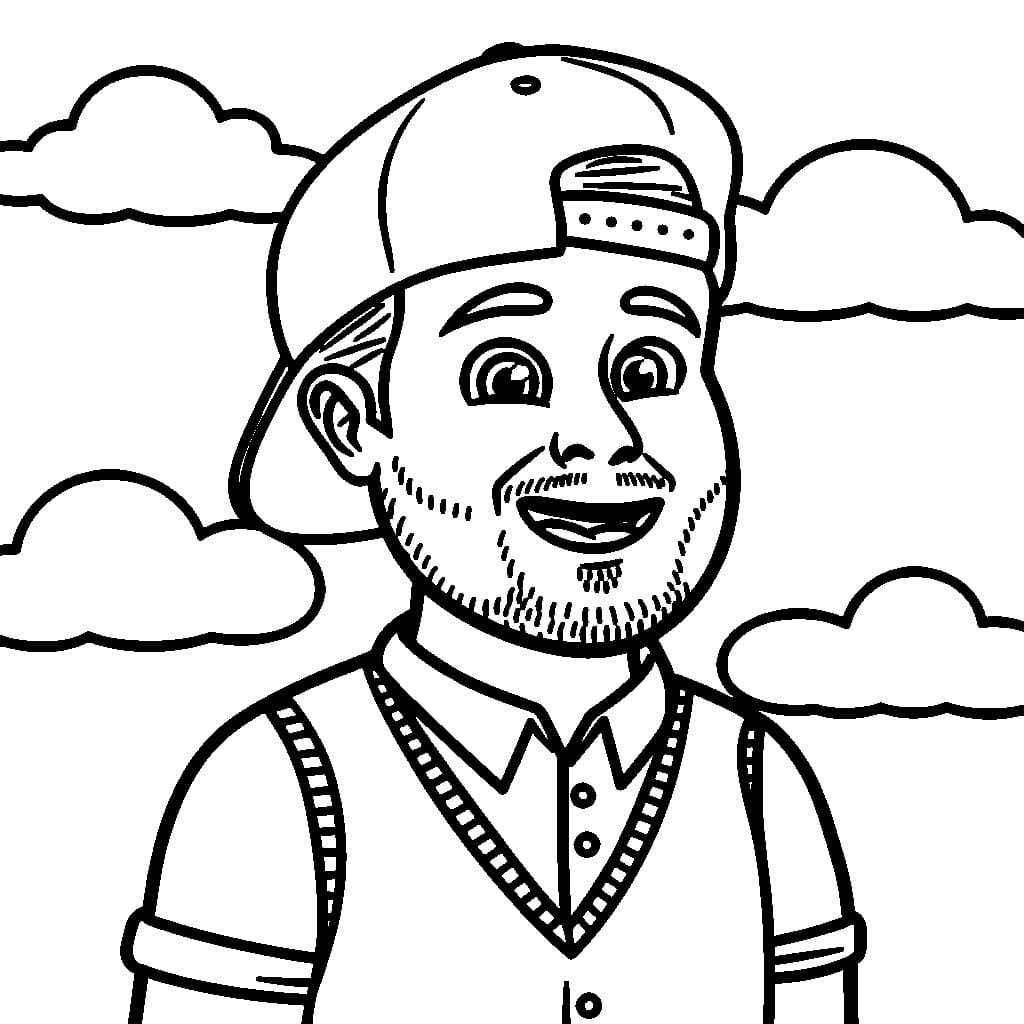 Printable Mr Beast coloring page