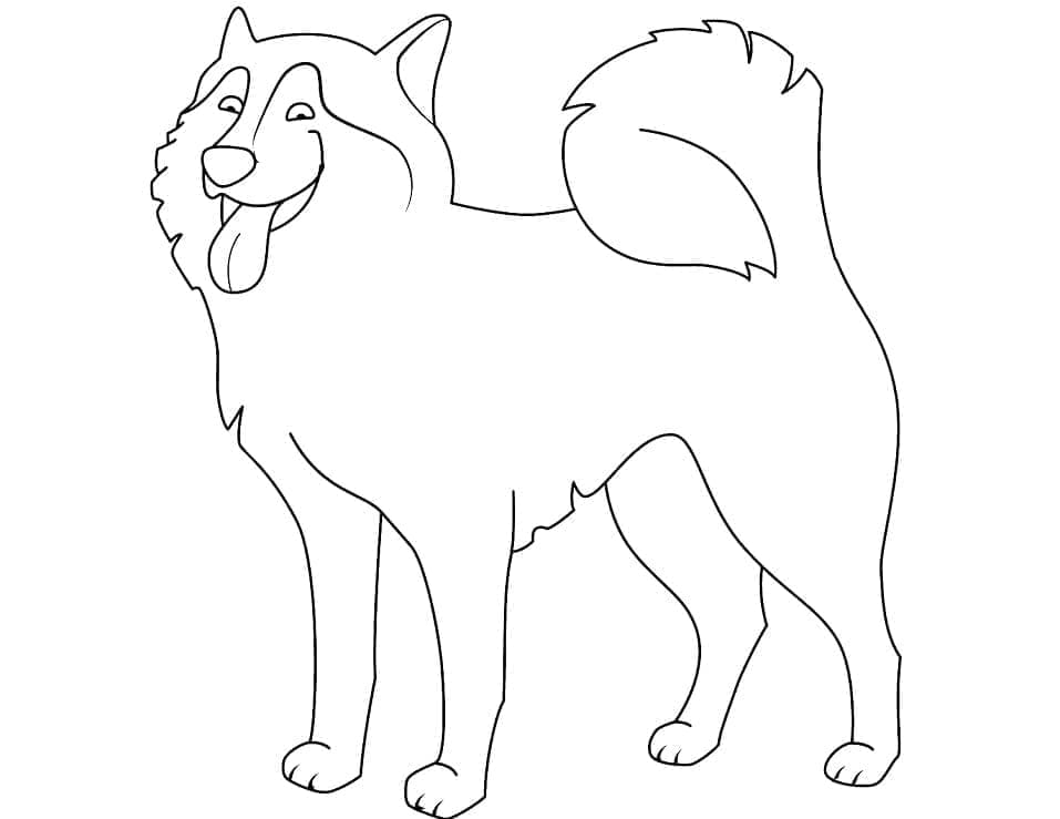 Simple Husky coloring page