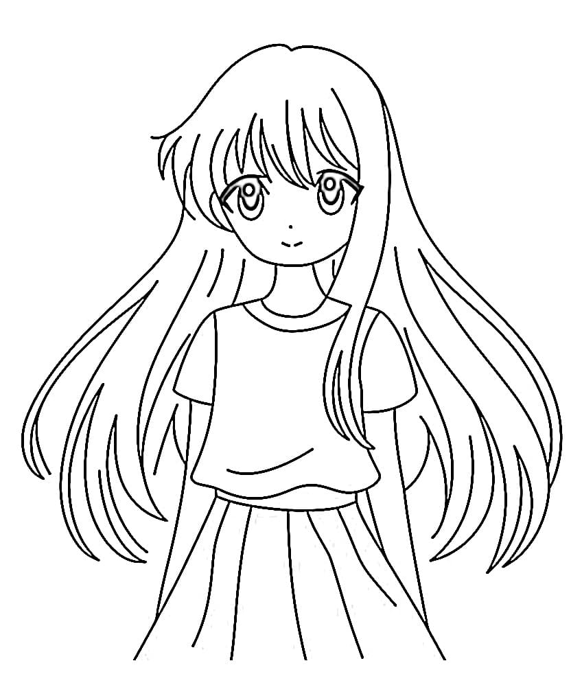 Simple Long Hair Anime Girl