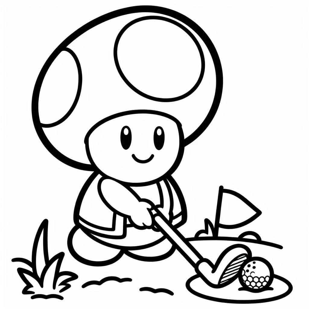 Toad Mario is Playing Golf