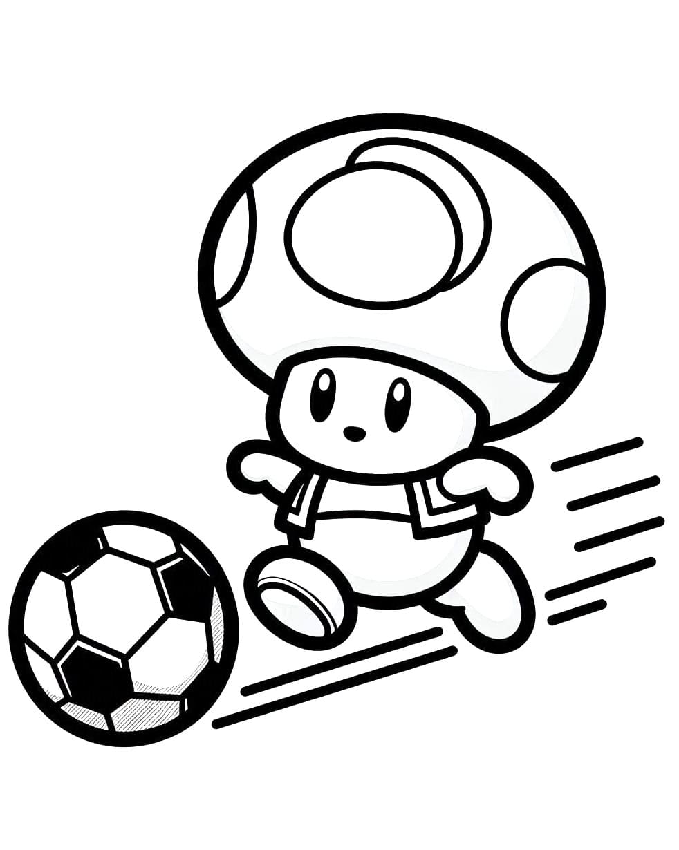 Toad Mario is Playing Soccer