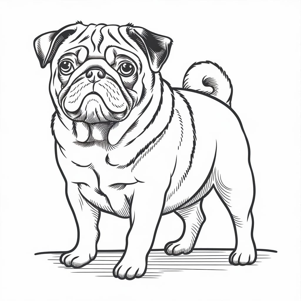 Pug For Free coloring page