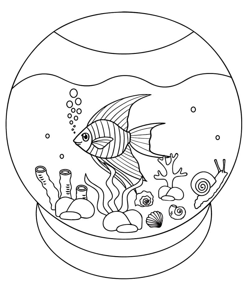 A Cute Angelfish coloring page