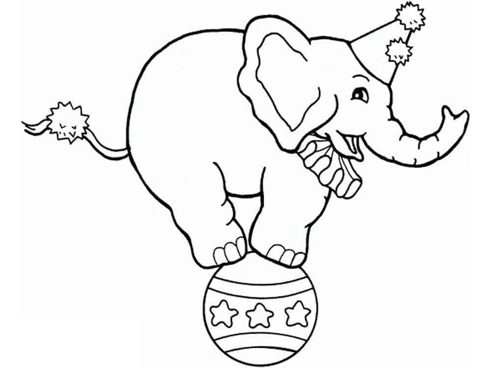 A Cute Circus Elephant coloring page