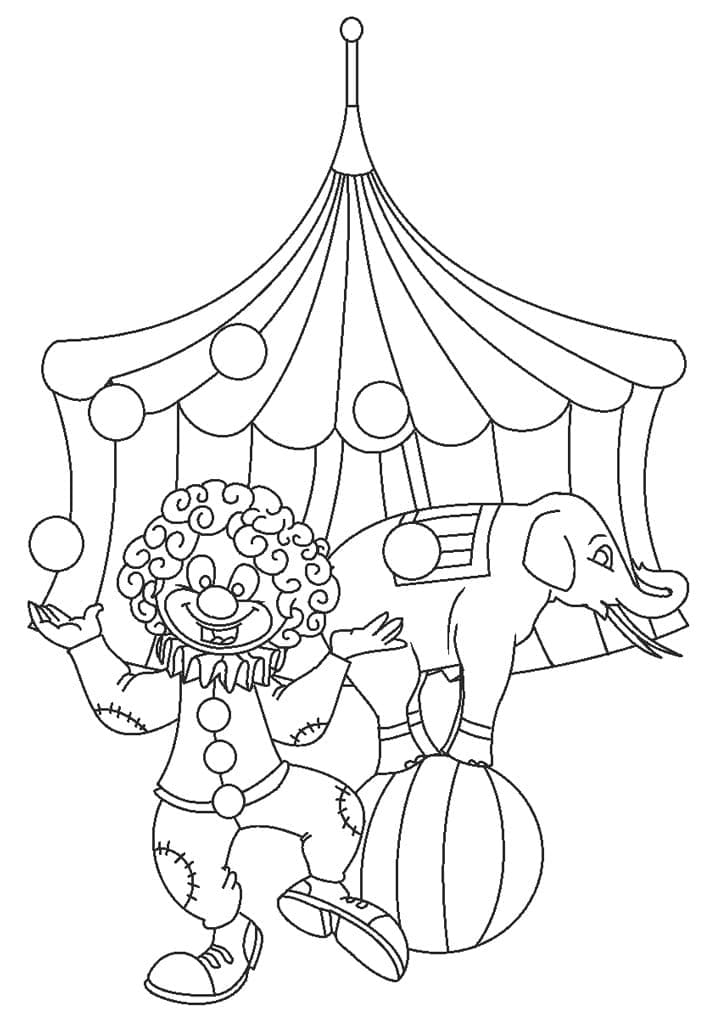 A Funny Circus coloring page