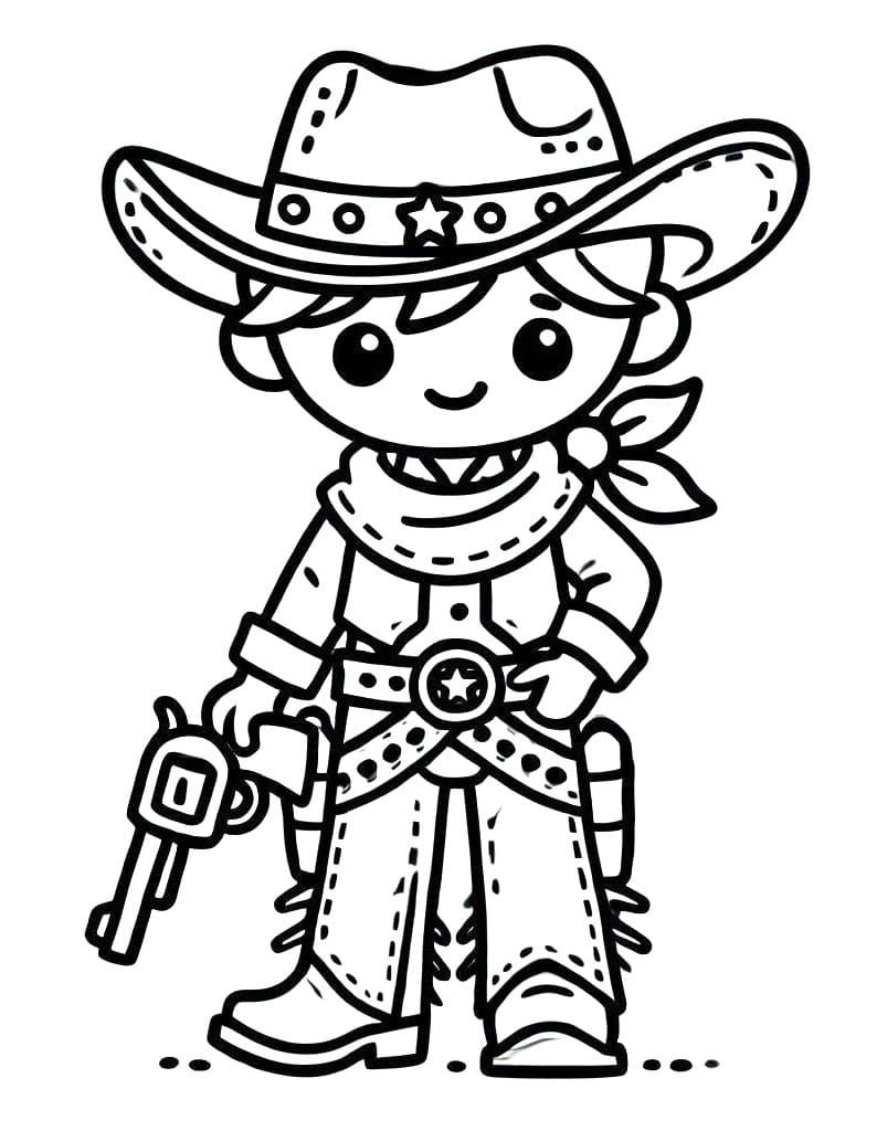 A Little Cowboy coloring page