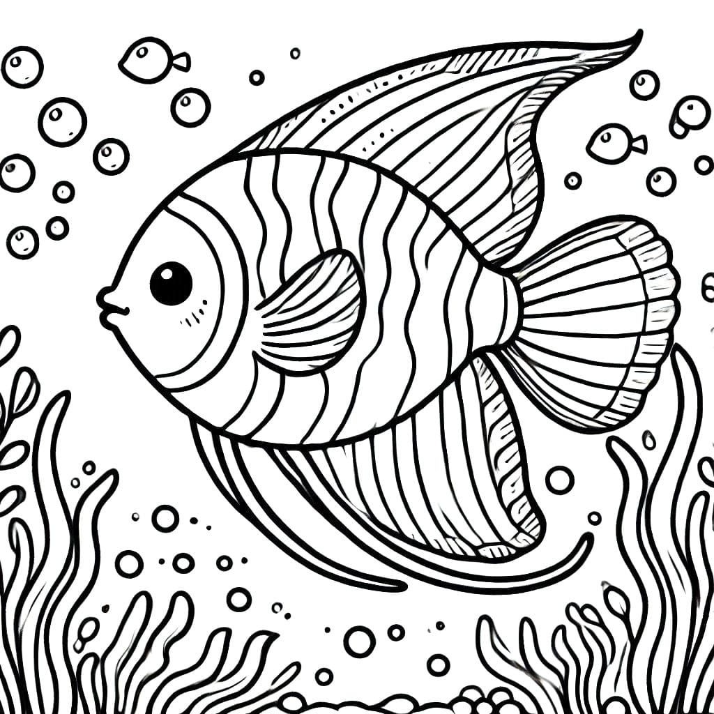 Adorable Angelfish coloring page