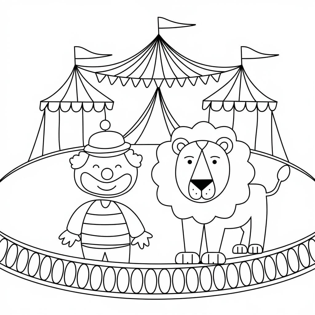 Adorable Circus coloring page