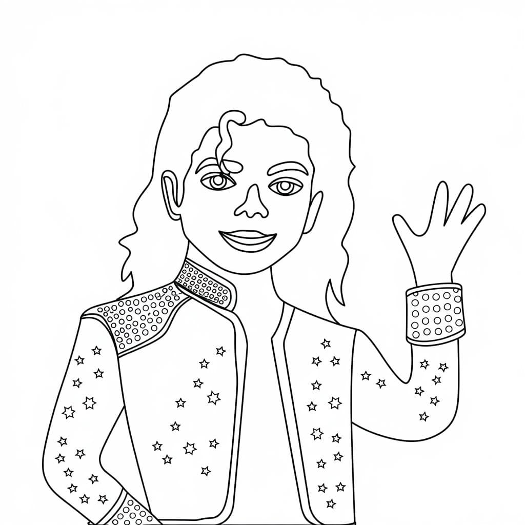 Adorable Michael Jackson coloring page