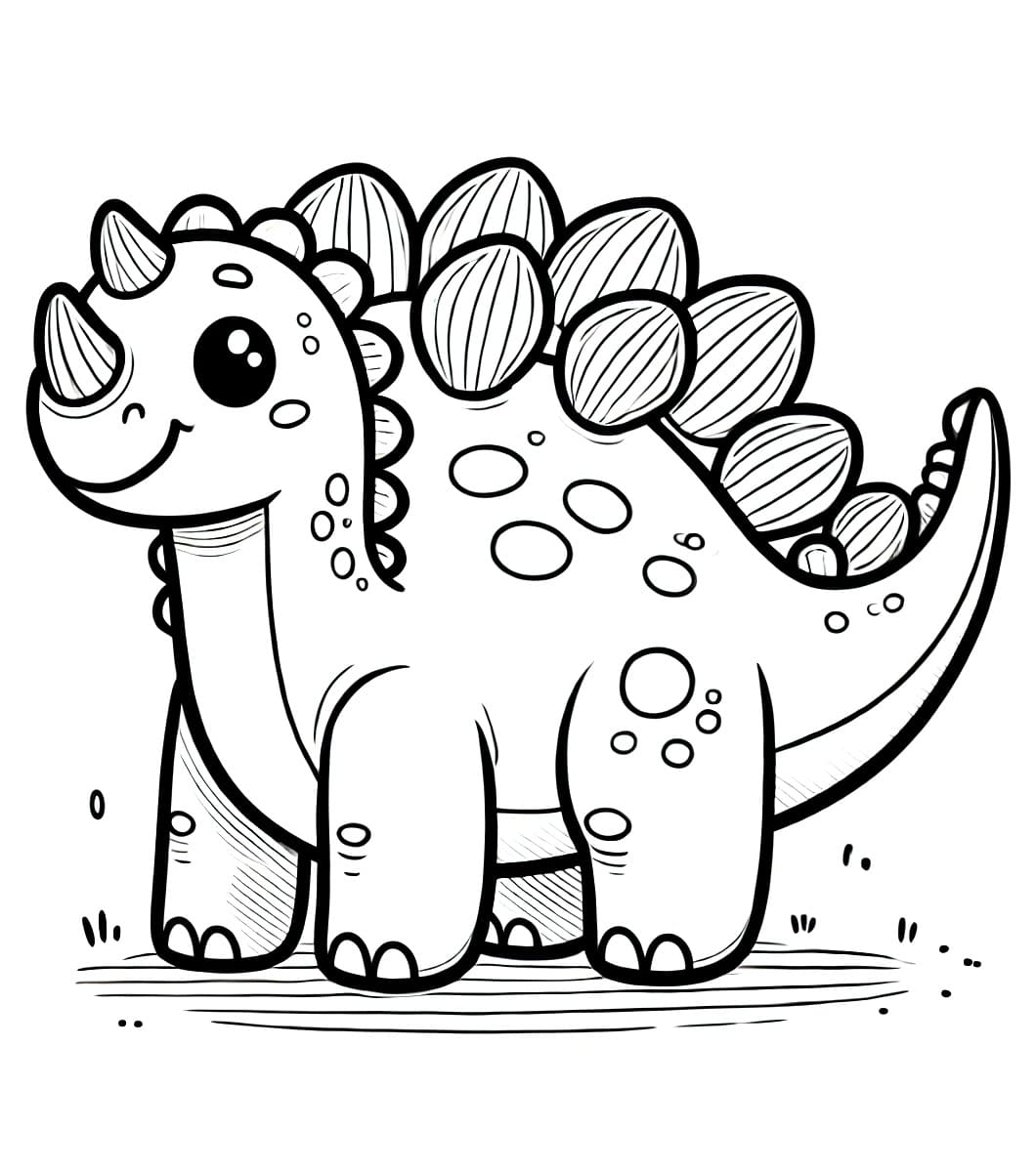 Adorable Stegosaurus coloring page