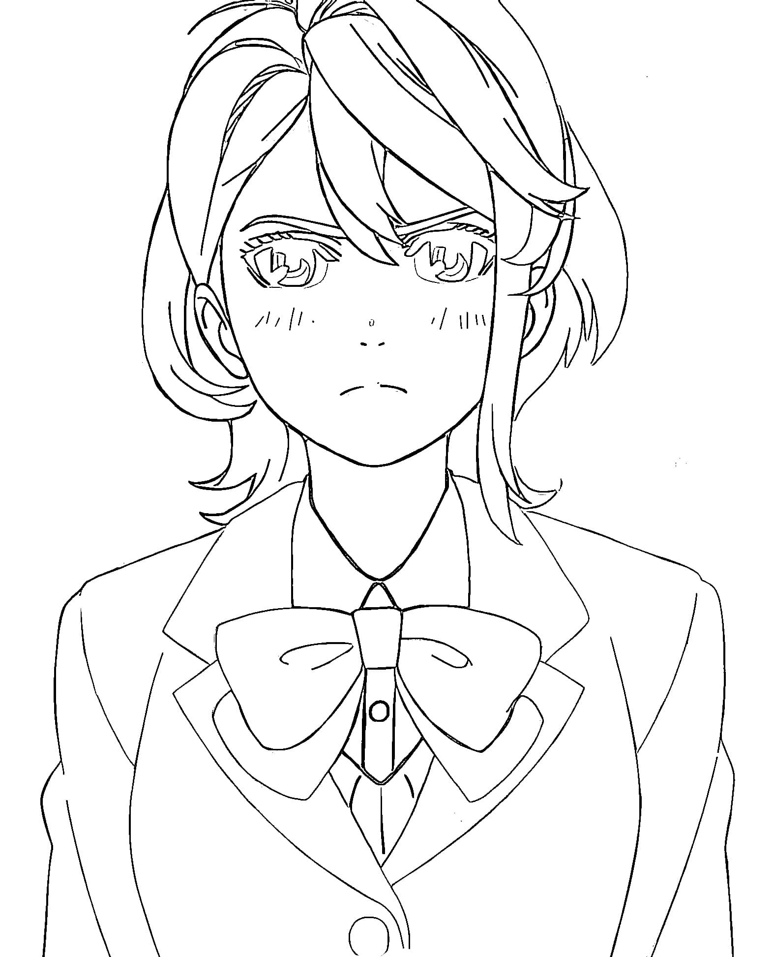 Aira Shiratori in Dandadan coloring page