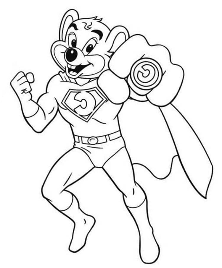 Amazing Chuck E. Cheese coloring page