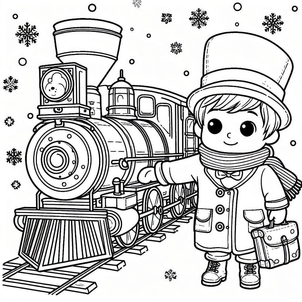 Amazing Polar Express coloring page