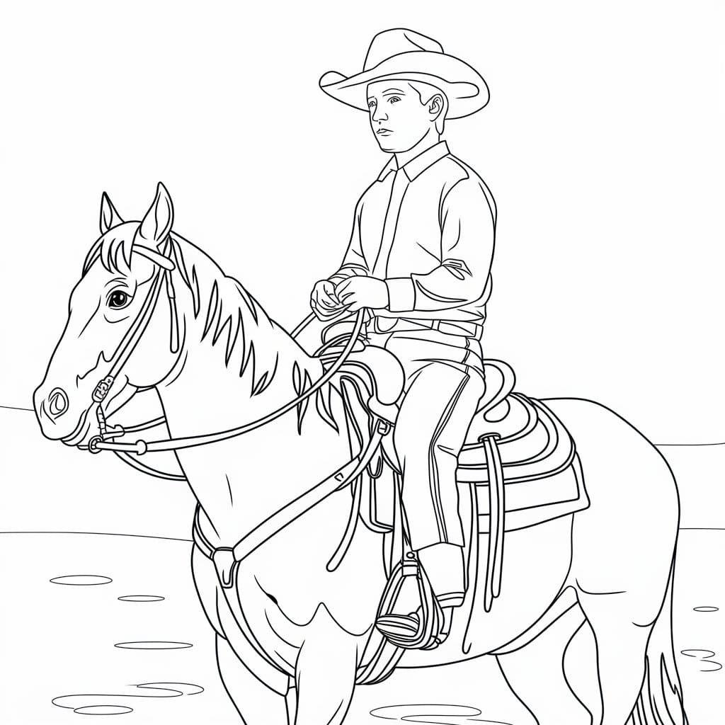 Awesome Cowboy coloring page