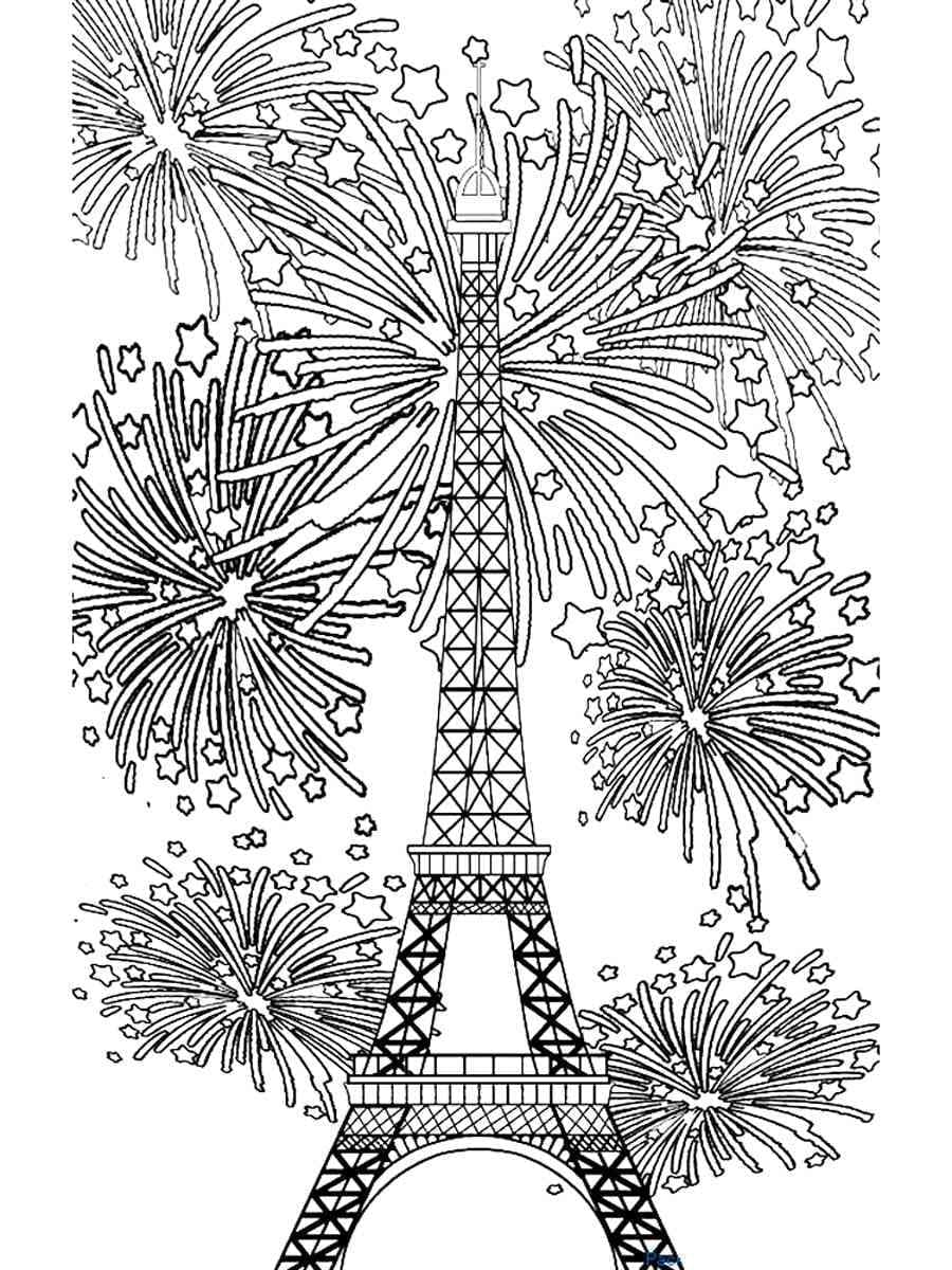 Awesome Fireworks coloring page