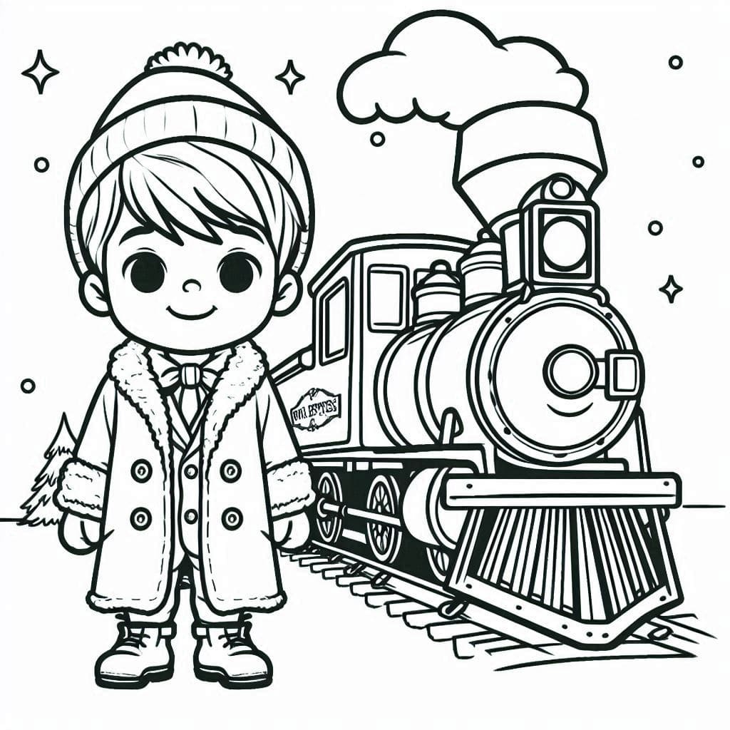 Awesome Polar Express coloring page