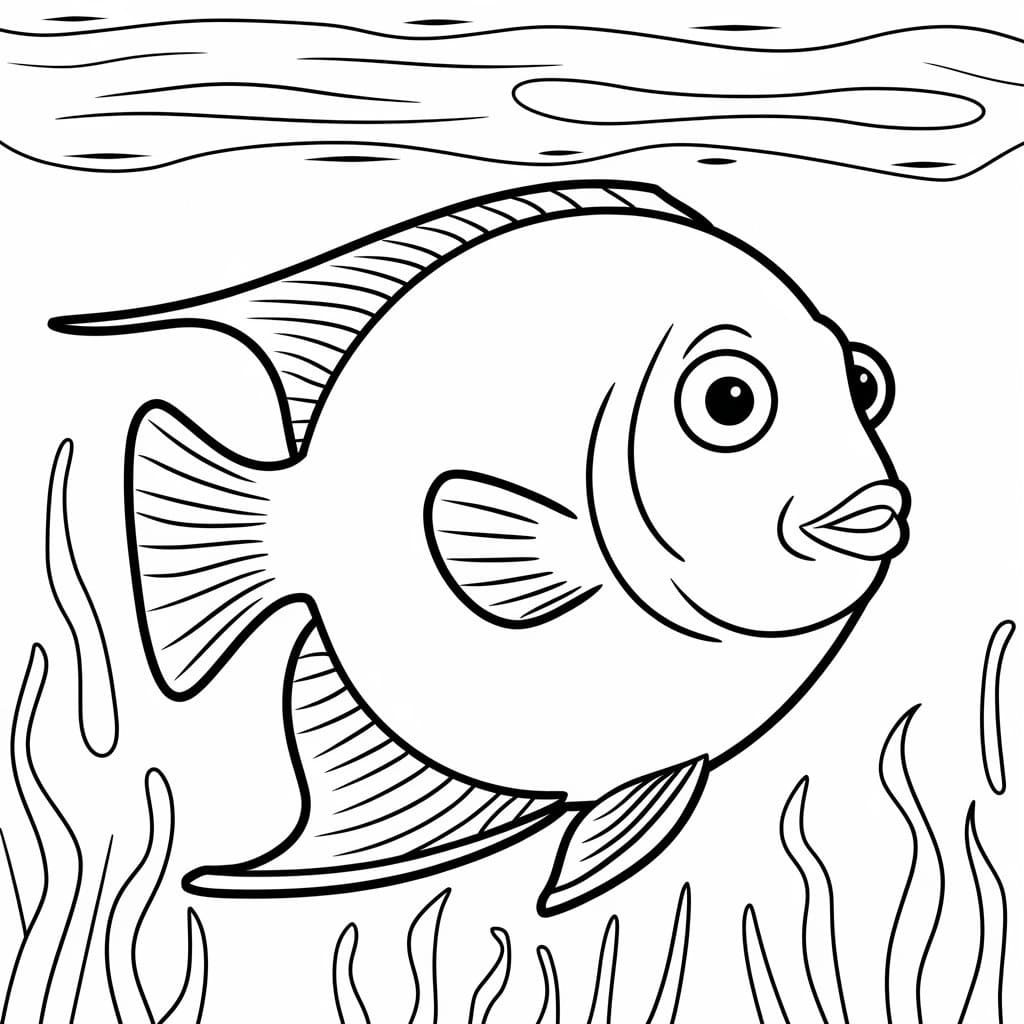 Basic Angelfish coloring page