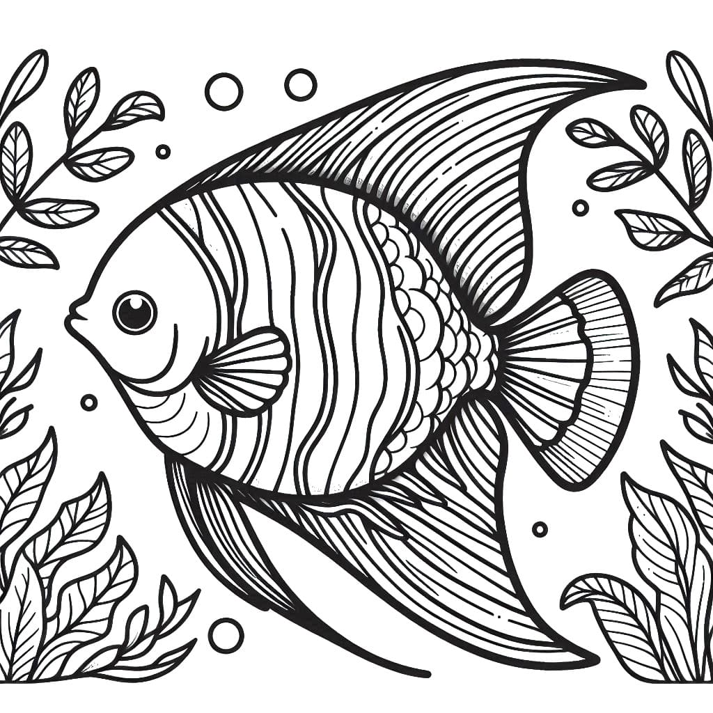 Beautiful Angelfish coloring page