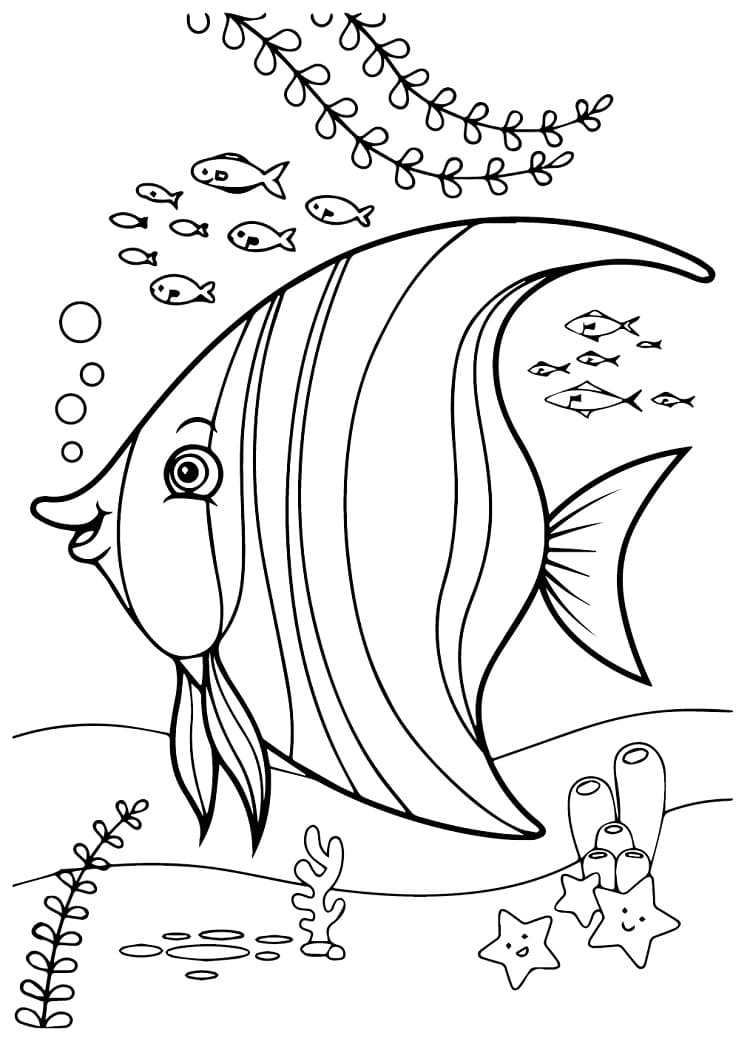 Cartoon Angelfish coloring page