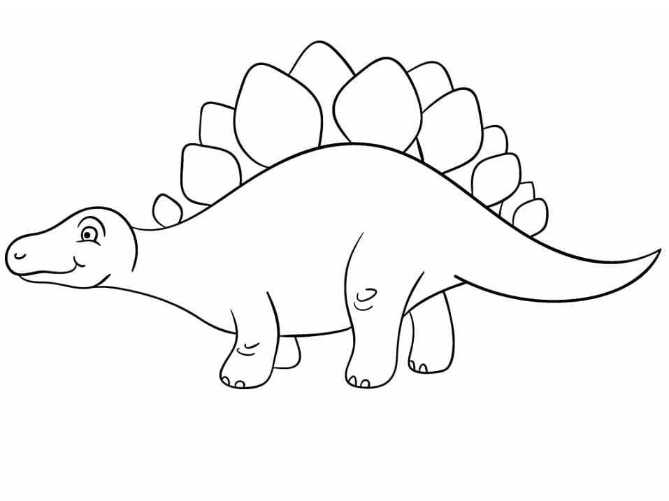 Cartoon Stegosaurus coloring page