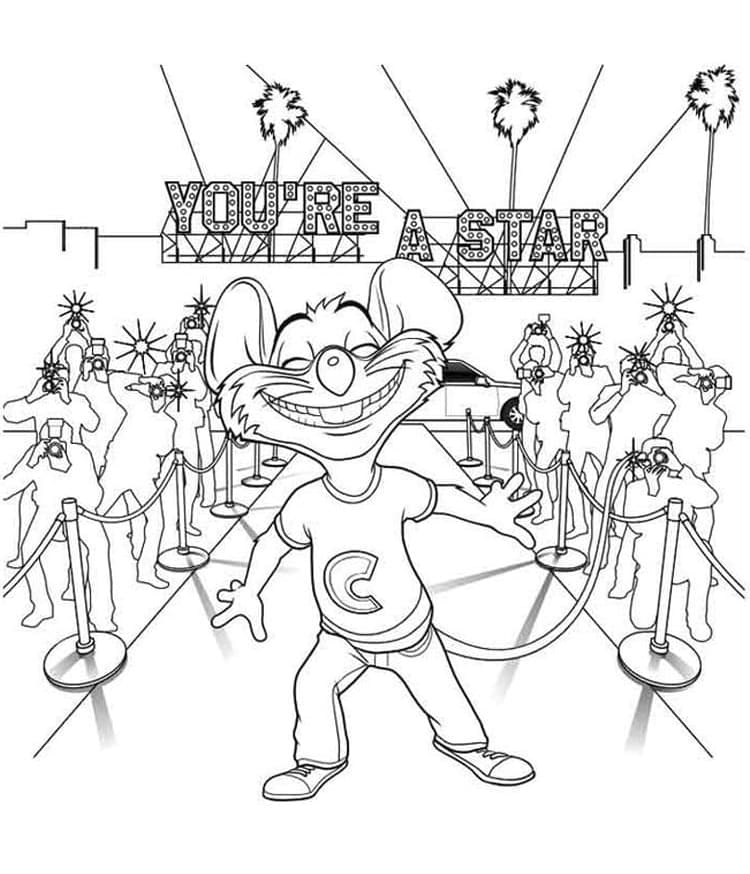 Chuck E. Cheese Happy coloring page