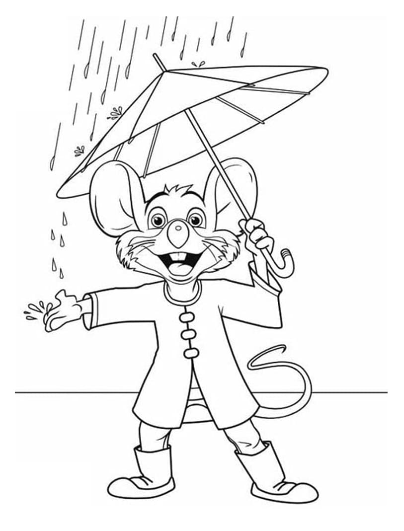 Chuck E. Cheese with Umbrella