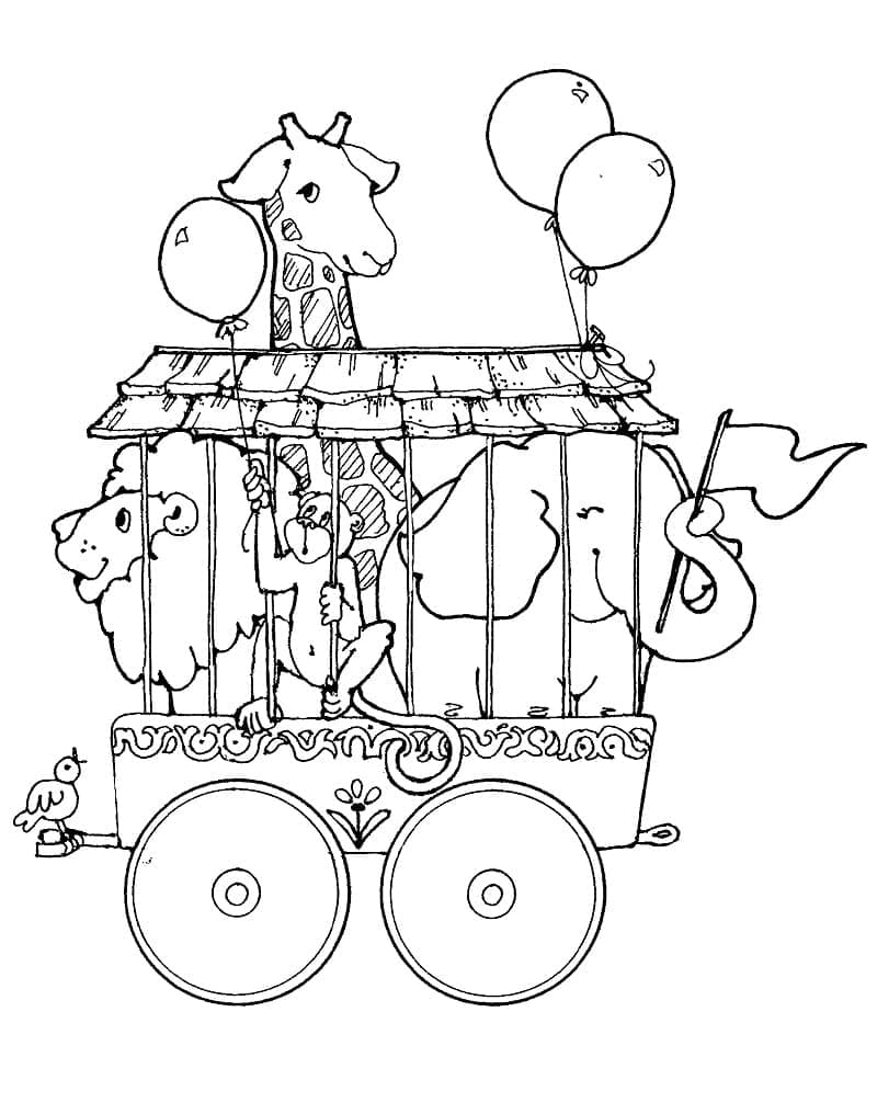 Circus Animals coloring page