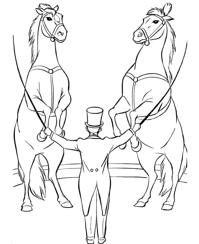 Circus Horses coloring page