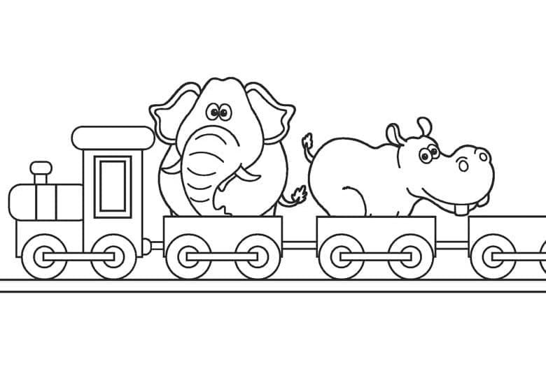 Circus Train coloring page