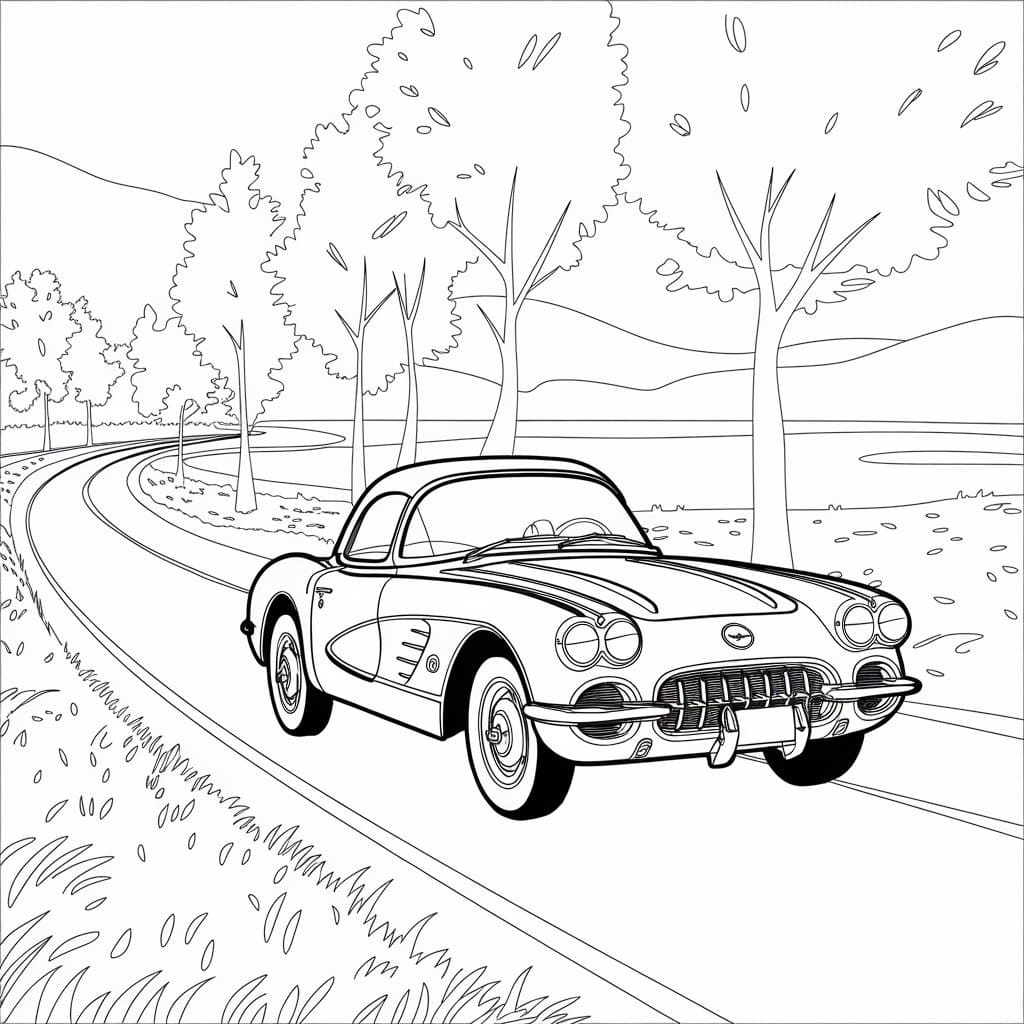 Classic Corvette on Road