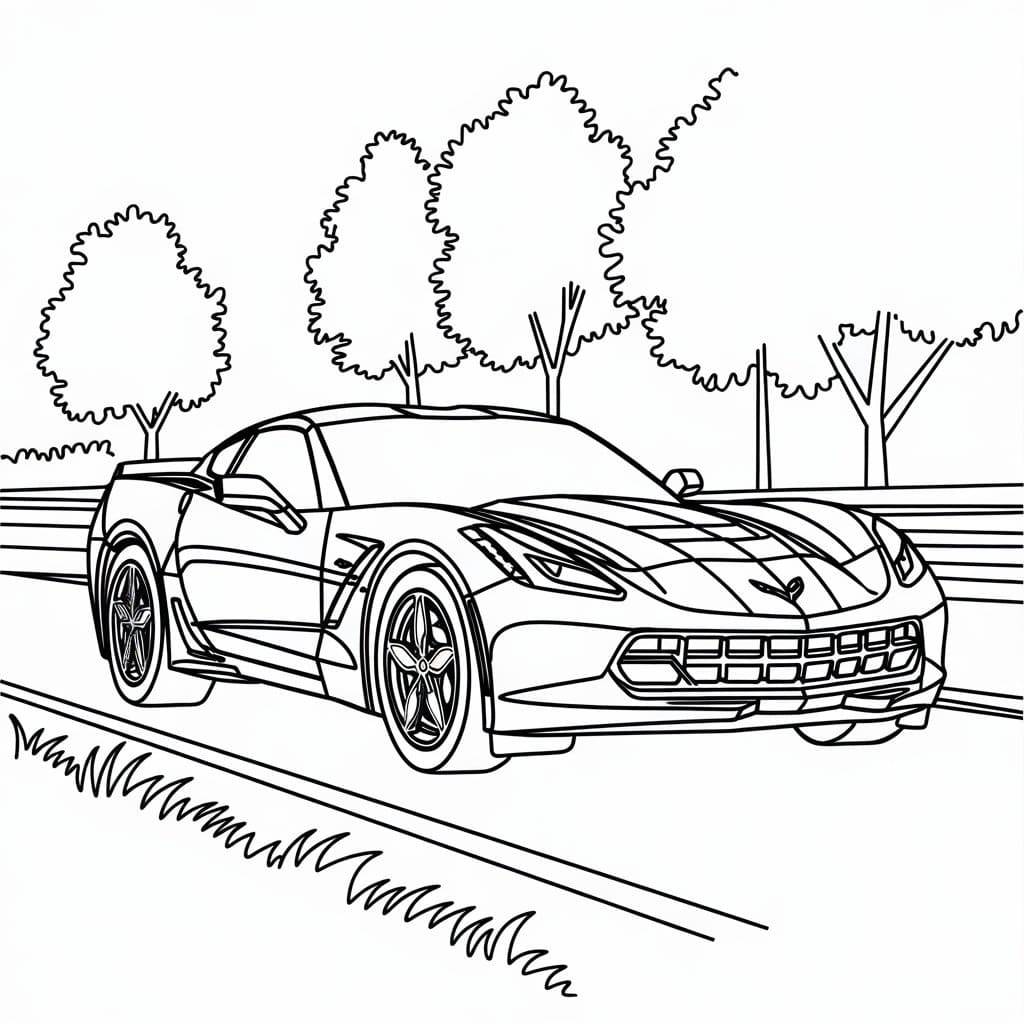 Corvette coloring pages