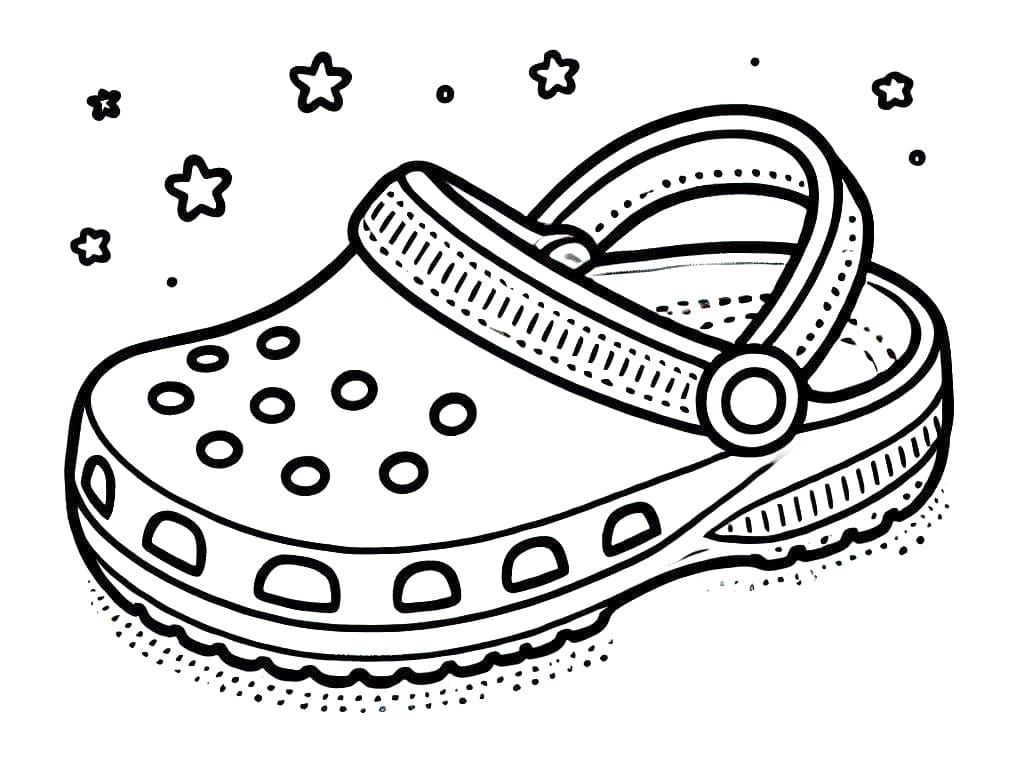 Crocs and Stars coloring page