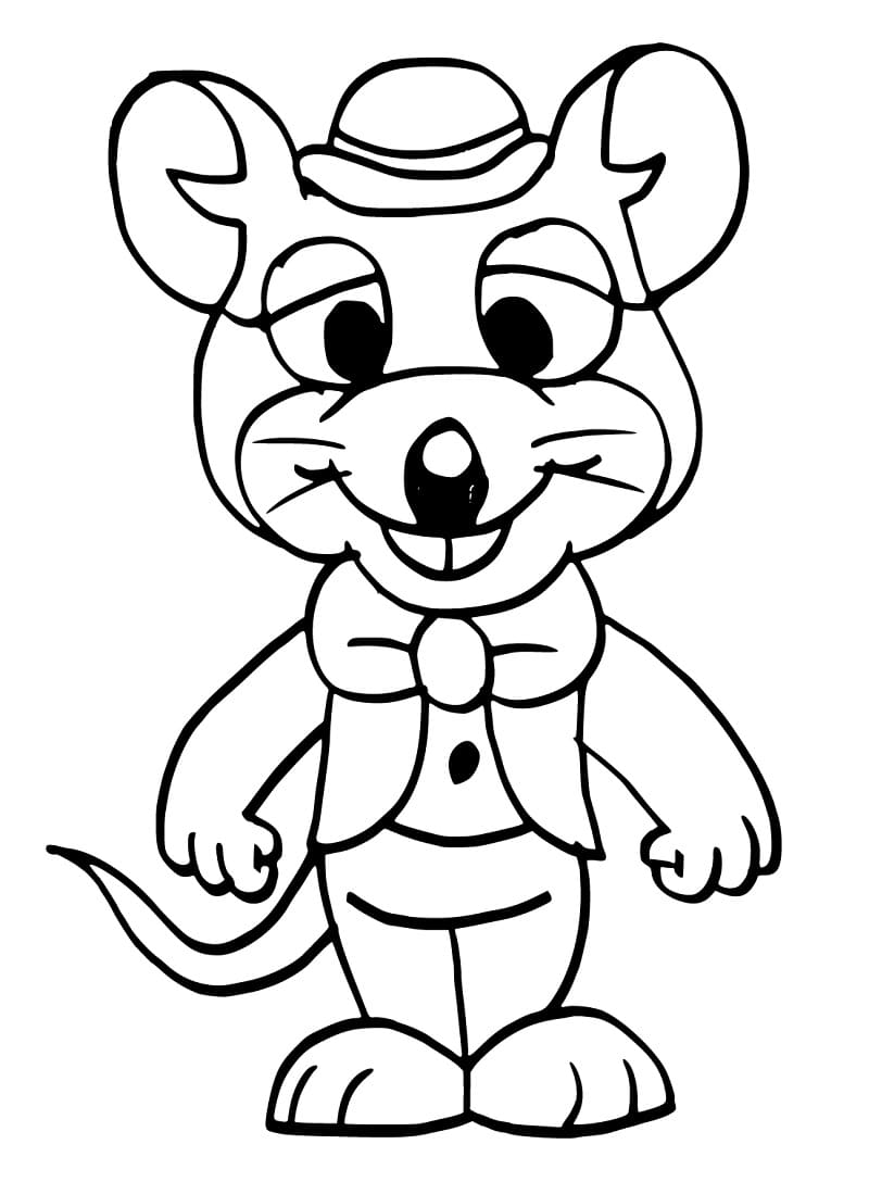 Cute Chuck E. Cheese coloring page