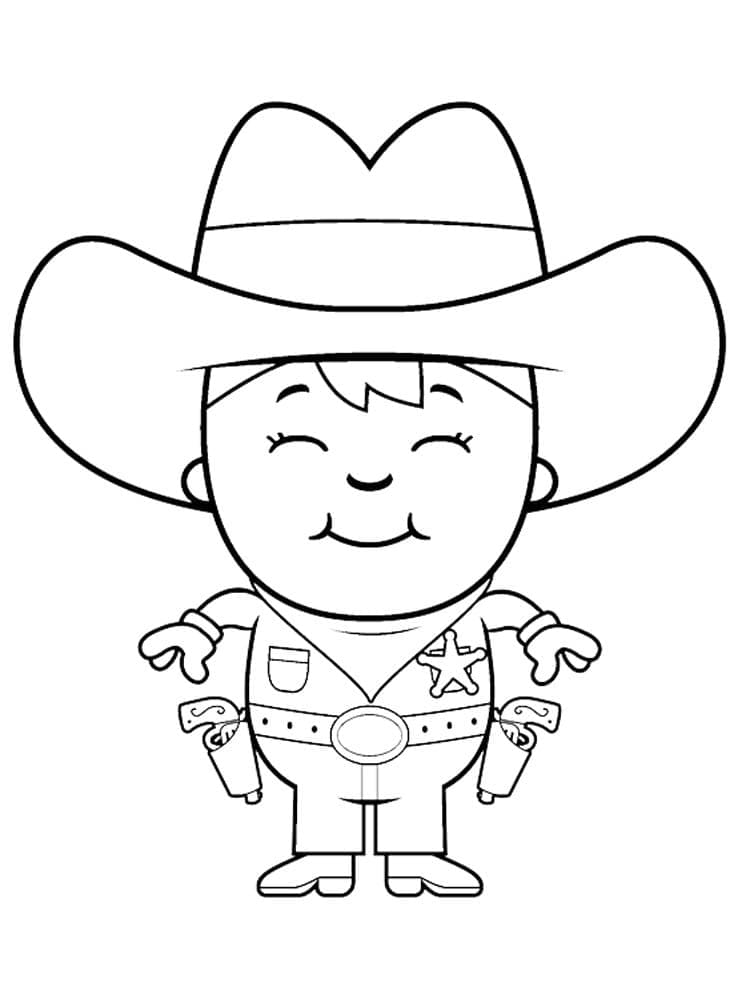 Cute Cowboy coloring page