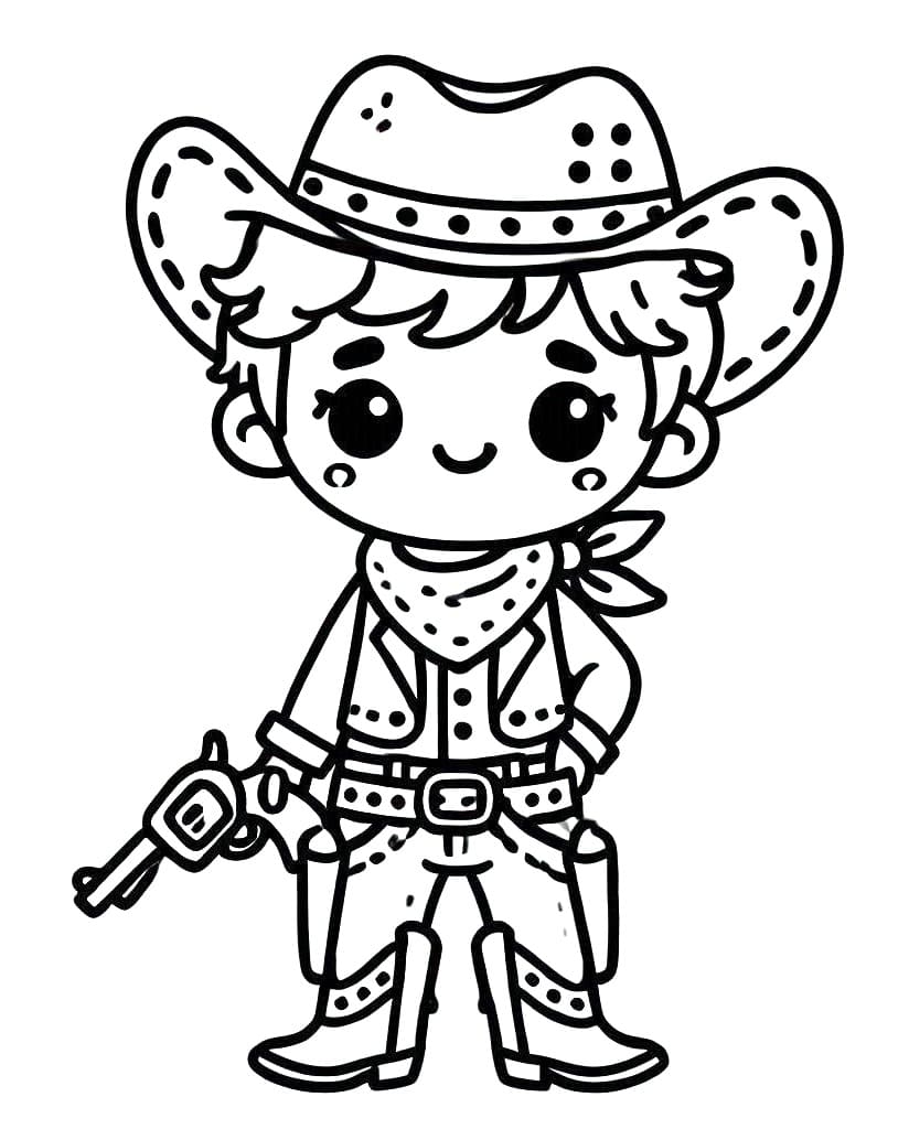 Cute Cowboy with Pistol