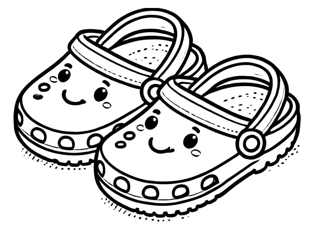 Cute Crocs coloring page