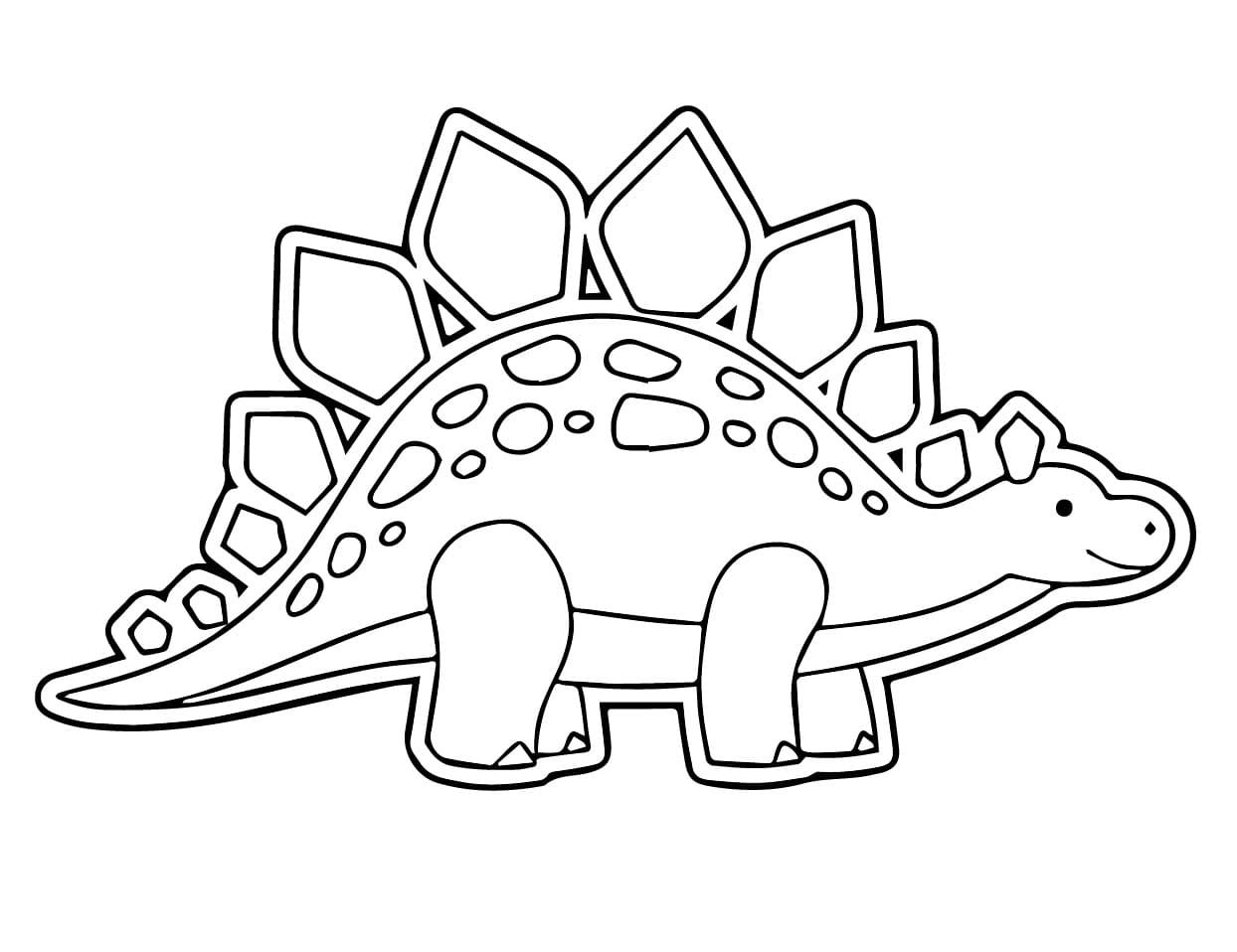 Cute Stegosaurus coloring page