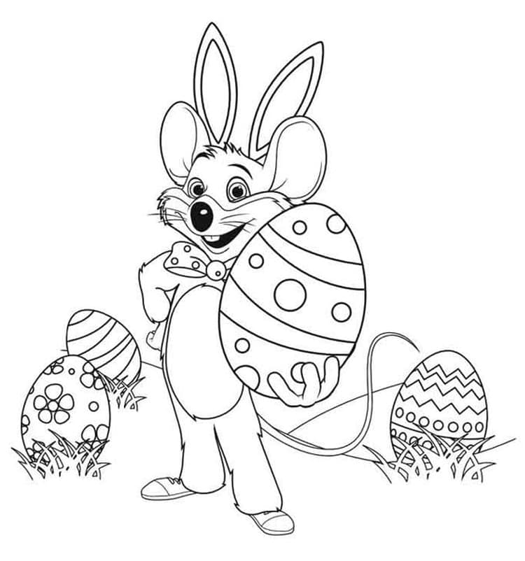 Easter Chuck E. Cheese coloring page