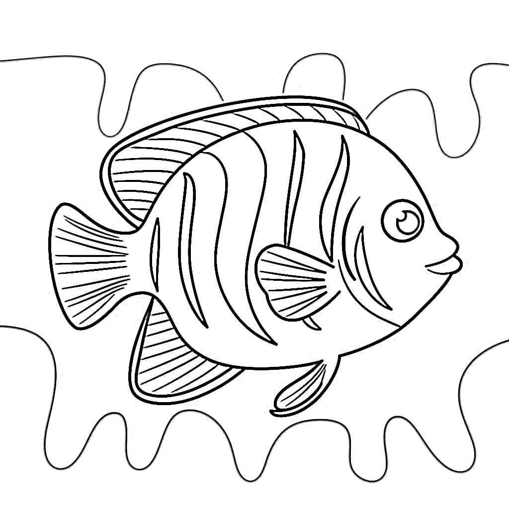 Free Angelfish coloring page