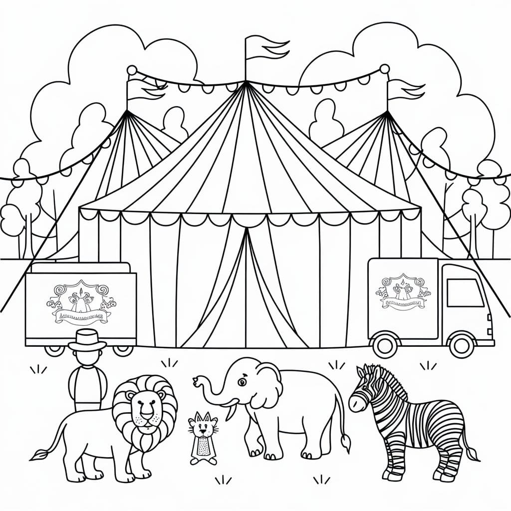 Free Circus coloring page