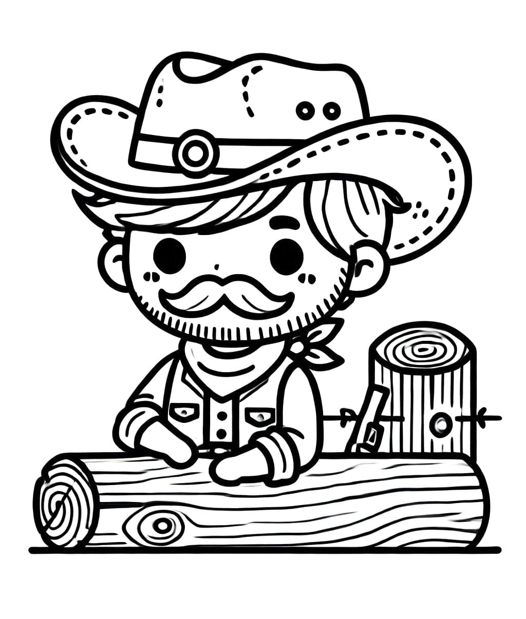 Free Cowboy coloring page