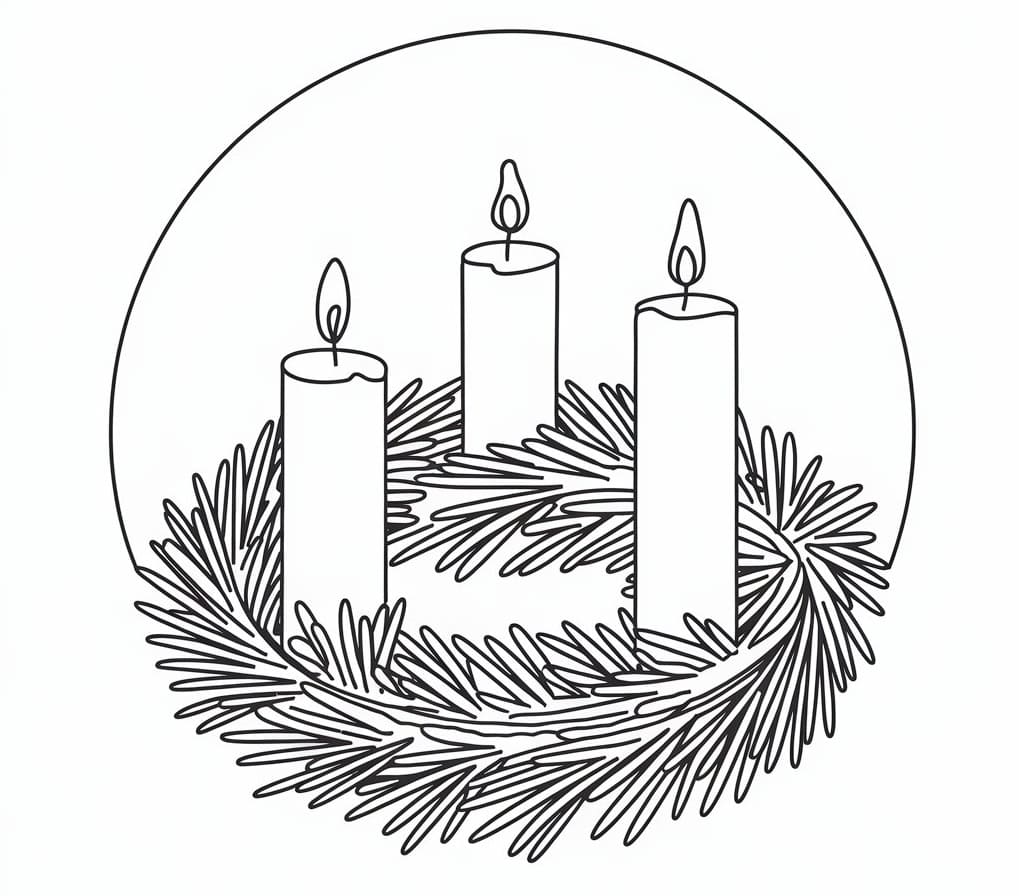 Free Drawing of Advent Wreath