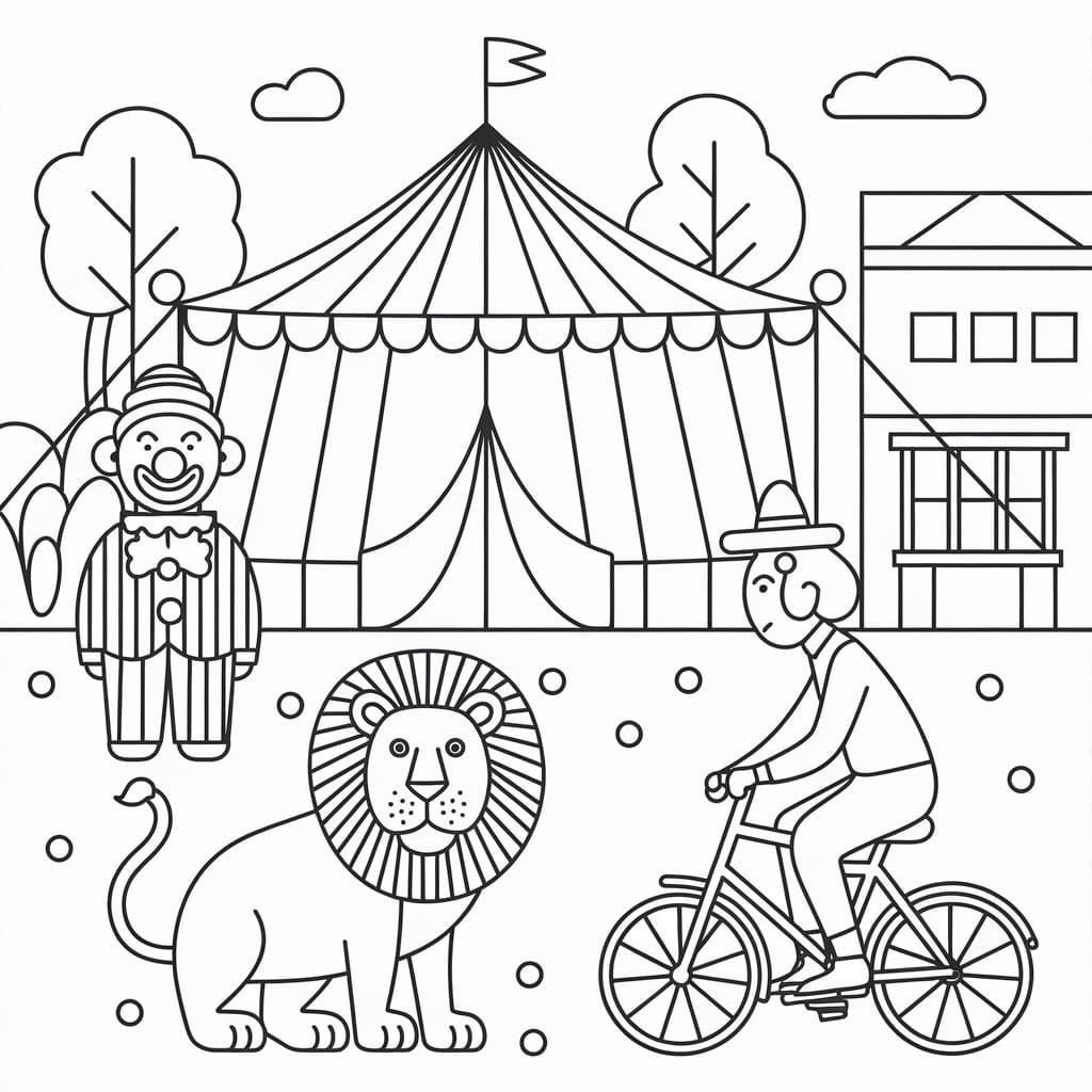 Free Drawing of Circus coloring page