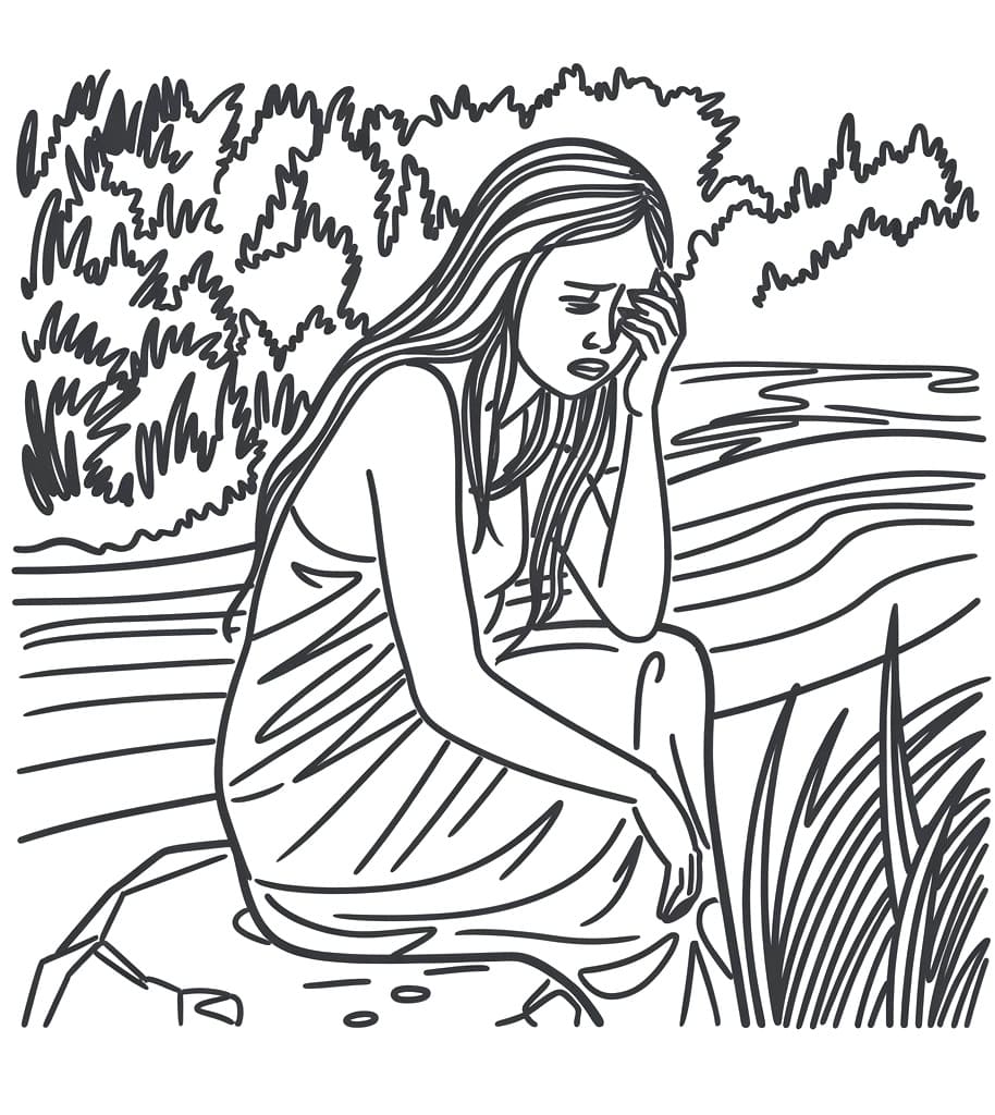 Free Drawing of Weeping Woman