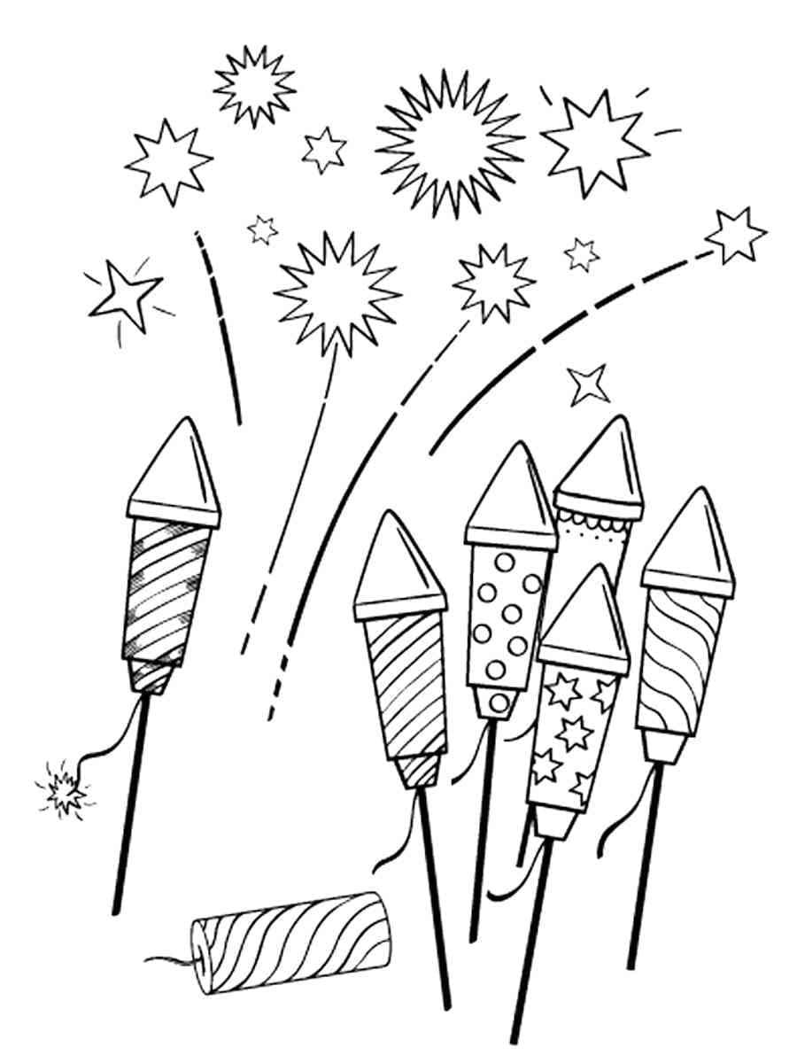 Free Fireworks coloring page