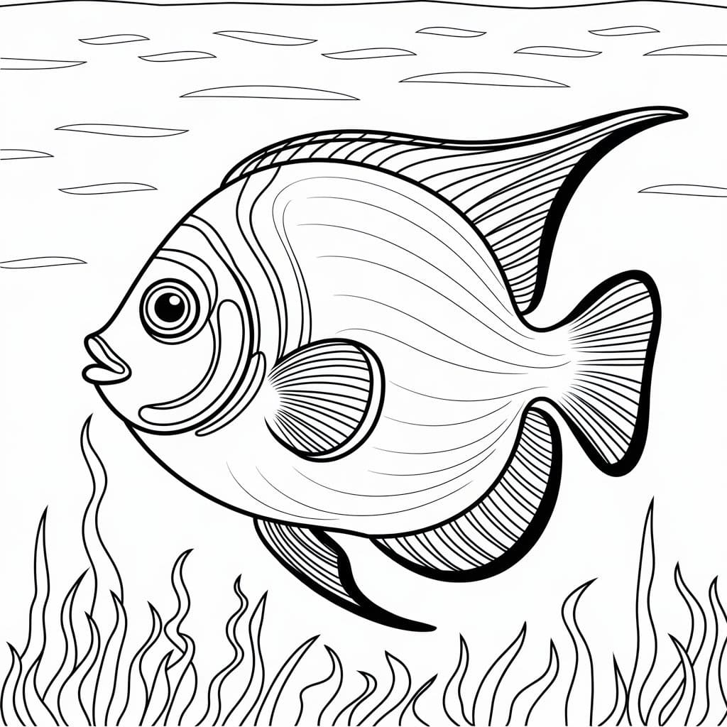 Free Printable Angelfish coloring page