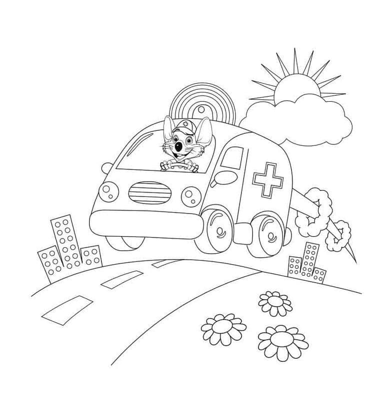 Free Printable Chuck E. Cheese coloring page